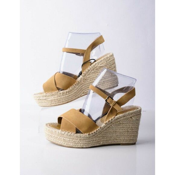 Zara Womens Wedges Sandals Suede Jute Platform EU 40 US 9 Tan Brown 2353/710 NWT - Picture 5 of 8